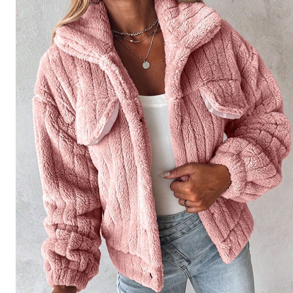 Cozy Teddy Button Down Oversized Jacket Coat - image 2